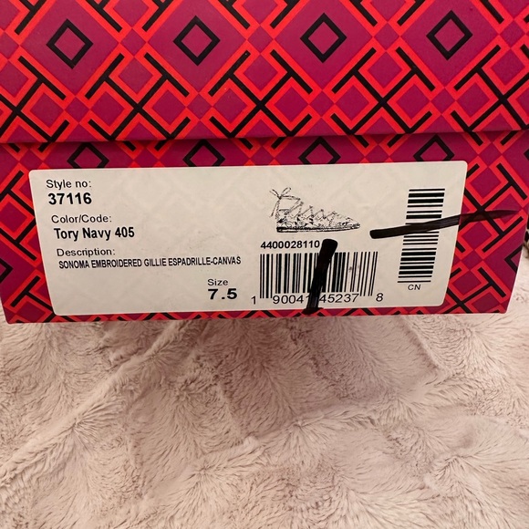 New  Tory Burch Sonoma Gillie Embroidered Espadrille Shoes size 7 1/2 - Picture 5 of 5